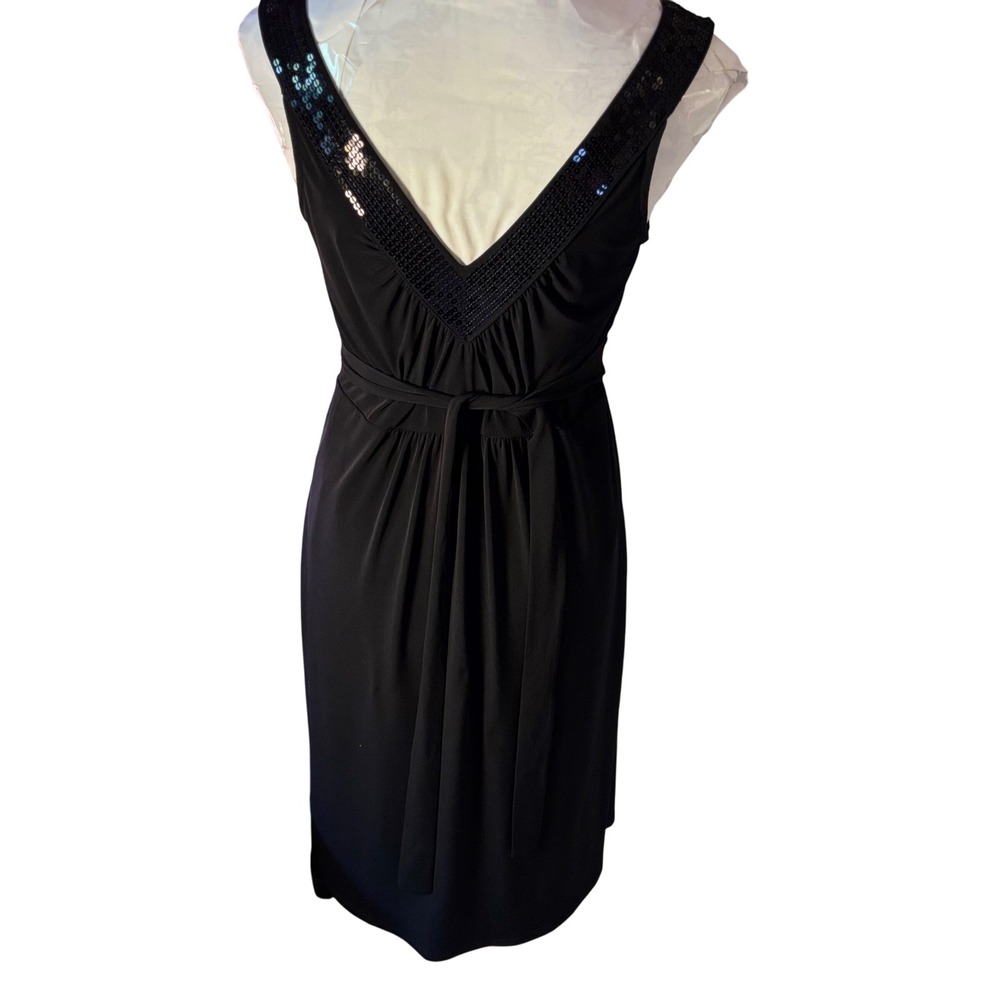 Y2K‎ Michael Kors Black Dress Sequined Sleeveless Party Cocktail Midi M